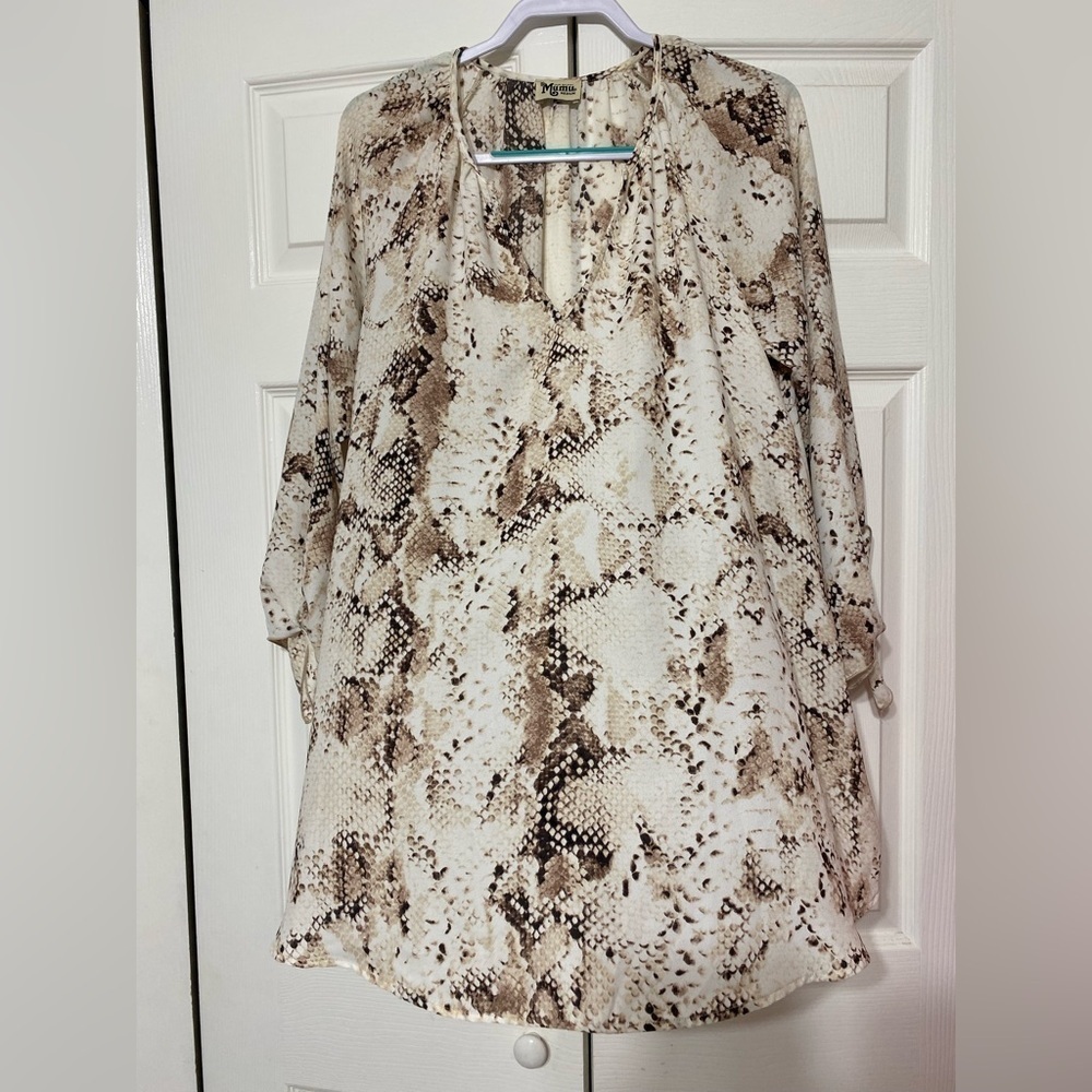 Show Me Your MuMu Snake Print Tunic Blouse size M